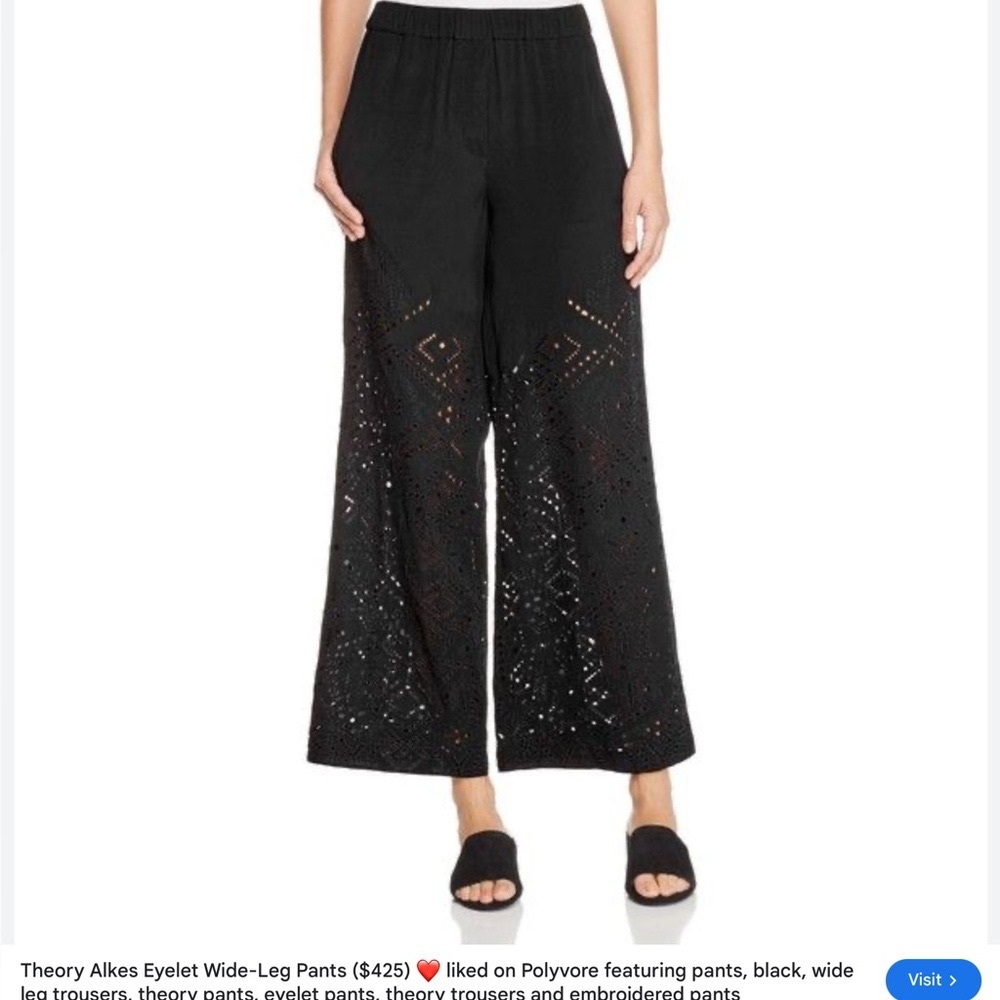 𝅺Theory Alkes Ghost Crepe Eyelet Women’s pants. Size S